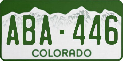 CO license plate ABA446