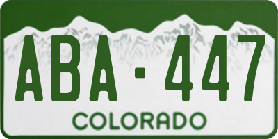 CO license plate ABA447