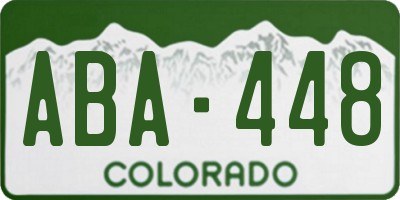 CO license plate ABA448