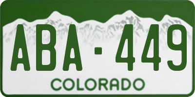 CO license plate ABA449