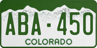 CO license plate ABA450