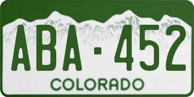 CO license plate ABA452