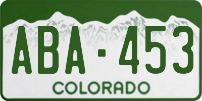CO license plate ABA453