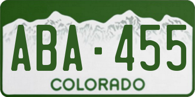 CO license plate ABA455