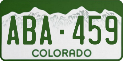 CO license plate ABA459