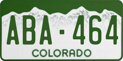 CO license plate ABA464