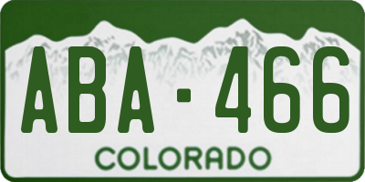 CO license plate ABA466