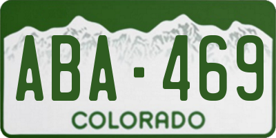 CO license plate ABA469