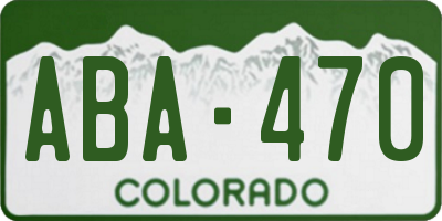 CO license plate ABA470