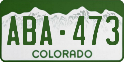 CO license plate ABA473