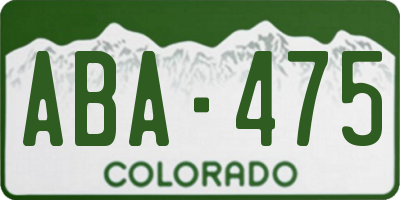 CO license plate ABA475