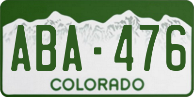 CO license plate ABA476