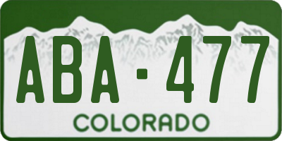 CO license plate ABA477