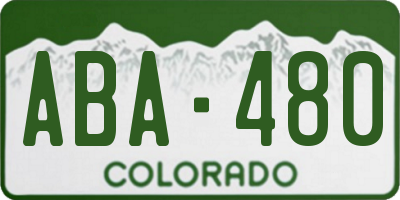CO license plate ABA480