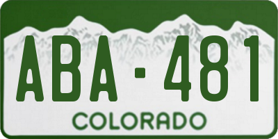 CO license plate ABA481