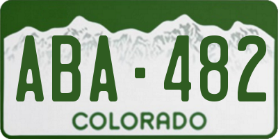 CO license plate ABA482