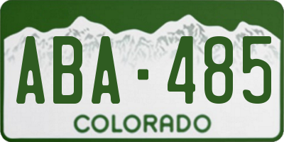 CO license plate ABA485