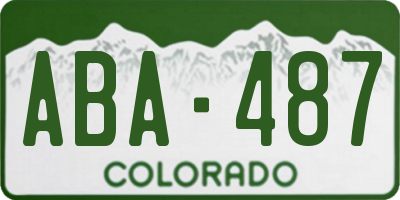 CO license plate ABA487