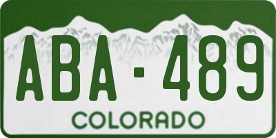CO license plate ABA489