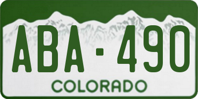 CO license plate ABA490