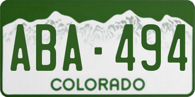 CO license plate ABA494