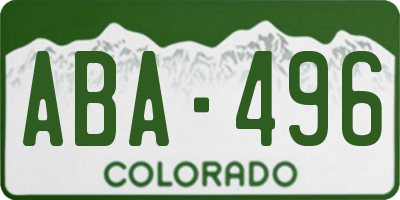CO license plate ABA496