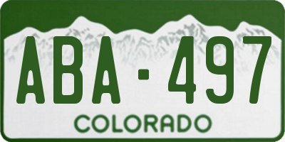 CO license plate ABA497