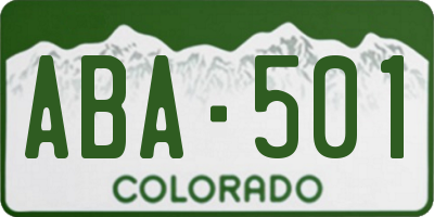 CO license plate ABA501