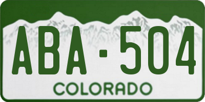 CO license plate ABA504