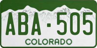 CO license plate ABA505