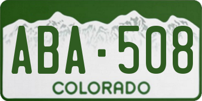 CO license plate ABA508