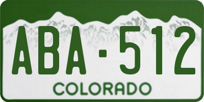 CO license plate ABA512
