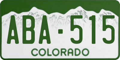 CO license plate ABA515
