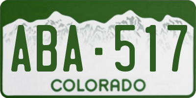 CO license plate ABA517