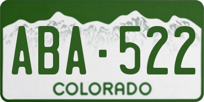 CO license plate ABA522