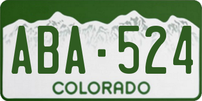 CO license plate ABA524