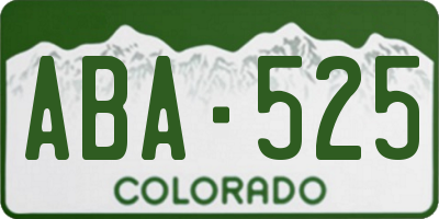 CO license plate ABA525