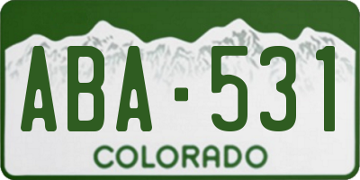 CO license plate ABA531