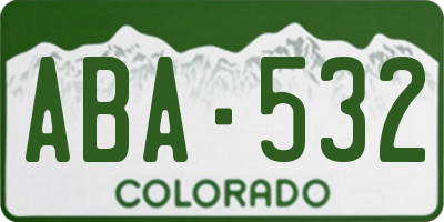 CO license plate ABA532