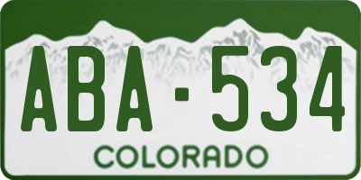 CO license plate ABA534