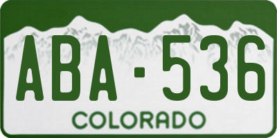 CO license plate ABA536