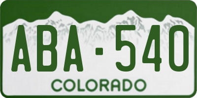 CO license plate ABA540