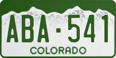 CO license plate ABA541