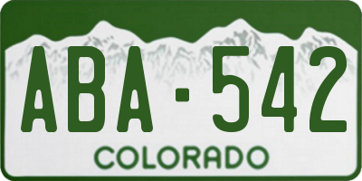 CO license plate ABA542