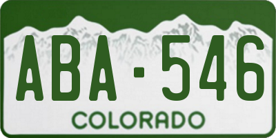 CO license plate ABA546