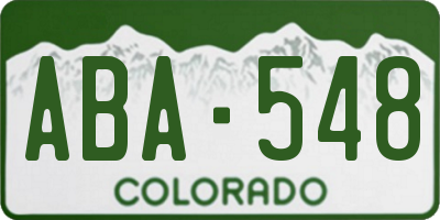 CO license plate ABA548