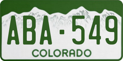 CO license plate ABA549