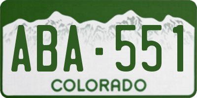 CO license plate ABA551