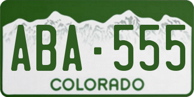 CO license plate ABA555