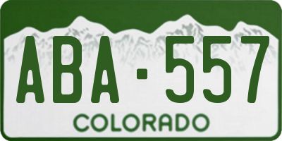 CO license plate ABA557